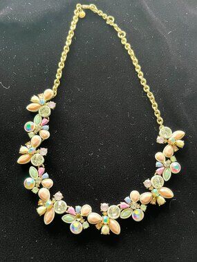 JCrew Pastel Brulee Pink Crystal Cluster necklace